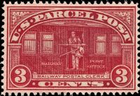 Scott Q3<br />3c Railway Postal Clerk<br />Pane Single<br /><span class=quot;smallerquot;>(reference or stock image)</span>