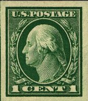 Scott 408<br />1c George Washington<br />Imperforate Pane Single<br /><span class=quot;smallerquot;>(reference or stock image)</span>
