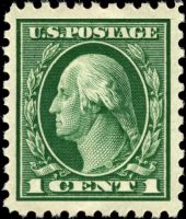 Scott 424<br />1c George Washington<br />Pane Single<br /><span class=quot;smallerquot;>(reference or stock image)</span>
