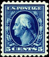 Scott 428<br />5c George Washington<br />Pane Single<br /><span class=quot;smallerquot;>(reference or stock image)</span>