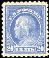 Scott 438<br />20c Benjamin Franklin<br />Pane Single<br /><span class=quot;smallerquot;>(reference or stock image)</span>