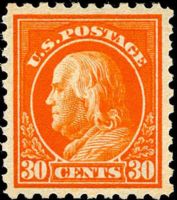 Scott 439<br />30c Benjamin Franklin<br />Pane Single<br /><span class=quot;smallerquot;>(reference or stock image)</span>