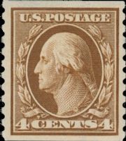 Scott 446<br />4c George Washington (Coil)<br />Coil Single<br /><span class=quot;smallerquot;>(reference or stock image)</span>