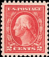Scott 463<br />2c quot;Twoquot; Cent George Washington - Type I<br />Pane Single<br /><span class=quot;smallerquot;>(reference or stock image)</span>