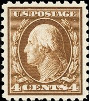 Scott 465<br />4c George Washington<br />Pane Single<br /><span class=quot;smallerquot;>(reference or stock image)</span>