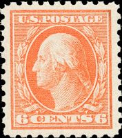 Scott 468<br />6c George Washington<br />Pane Single<br /><span class=quot;smallerquot;>(reference or stock image)</span>