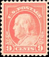 Scott 509<br />9c Benjamin Franklin<br />Pane Single<br /><span class=quot;smallerquot;>(reference or stock image)</span>