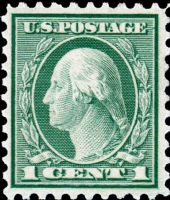 Scott 543<br />1c George Washington<br />Pane Single<br /><span class=quot;smallerquot;>(reference or stock image)</span>