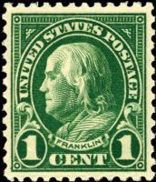 Scott 552<br />1c Benjamin Franklin<br />Pane Single<br /><span class=quot;smallerquot;>(reference or stock image)</span>