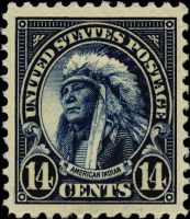 Scott 565<br />14c American Indian<br />Pane Single<br /><span class=quot;smallerquot;>(reference or stock image)</span>