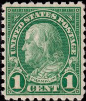 Scott 581<br />1c Benjamin Franklin<br />Pane Single<br /><span class=quot;smallerquot;>(reference or stock image)</span>