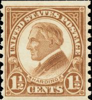 Scott 598<br />1½c Warren G. Harding<br />Coil Single<br /><span class=quot;smallerquot;>(reference or stock image)</span>