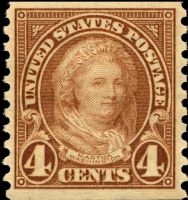 Scott 601<br />4c Martha Washington (Coil)<br />Coil Single<br /><span class=quot;smallerquot;>(reference or stock image)</span>