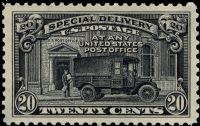 Scott E14<br />20c Post Office Truck<br />Pane Single<br /><span class=quot;smallerquot;>(reference or stock image)</span>