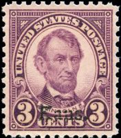 Scott 661<br />3c Abraham Lincoln; Kansas Overprint<br />Pane Single<br /><span class=quot;smallerquot;>(reference or stock image)</span>