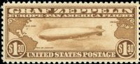 Scott C14<br />$1.30 Zeppelin Between Continents - Brown<br />Pane Single: VF-NH<br /><span class=quot;smallerquot;>(reference or stock image)</span>
