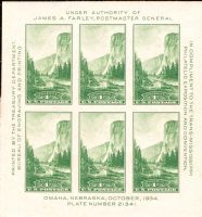 Scott 751<br />6c | 1c Yosemite<br />Souvenir Sheet of 6<br /><span class=quot;smallerquot;>(reference or stock image)</span>
