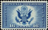 Scott CE1<br />16c Great Seal of the United States - Blue<br />Pane Single<br /><span class=quot;smallerquot;>(reference or stock image)</span>