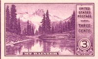 Scott 758<br />3c Mt Rainier - Imperforate; w/o gum - Farley Reprint #742<br />Pane Single<br /><span class=quot;smallerquot;>(reference or stock image)</span>