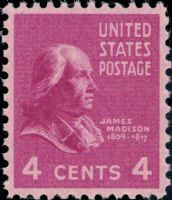 Scott 808<br />4c James Madison<br />Pane Single<br /><span class=quot;smallerquot;>(reference or stock image)</span>