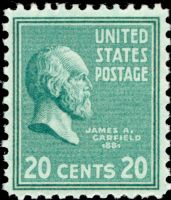 Scott 825<br />20c James Abram Garfield<br />Pane Single<br /><span class=quot;smallerquot;>(reference or stock image)</span>