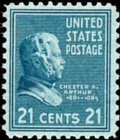 Scott 826<br />21c Chester Alan Arthur<br />Pane Single<br /><span class=quot;smallerquot;>(reference or stock image)</span>