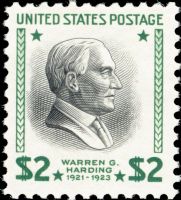 Scott 833<br />$2.00 Warren Gamaliel Harding - Yellow-green & Black<br />Pane Single<br /><span class=quot;smallerquot;>(reference or stock image)</span>