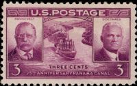 Scott 856<br />3c Panama Canal Opening<br />Pane Single<br /><span class=quot;smallerquot;>(reference or stock image)</span>