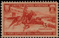 Scott 894<br />3c Pony Express<br />Pane Single<br /><span class=quot;smallerquot;>(reference or stock image)</span>