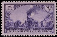 Scott 922<br />3c First Transcontinental Railroad Centennial<br />Pane Single<br /><span class=quot;smallerquot;>(reference or stock image)</span>