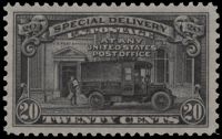 Scott E19<br />20c Post Office Truck<br />Pane Single<br /><span class=quot;smallerquot;>(reference or stock image)</span>