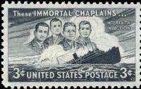 Scott 956<br />3c Four Chaplains<br />Pane Single<br /><span class=quot;smallerquot;>(reference or stock image)</span>