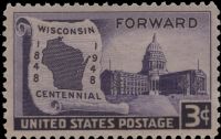 Scott 957<br />3c Wisconsin Statehood Centennial<br />Pane Single<br /><span class=quot;smallerquot;>(reference or stock image)</span>
