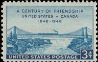 Scott 961<br />3c U.S. / Canada Friendship Centenary<br />Pane Single<br /><span class=quot;smallerquot;>(reference or stock image)</span>