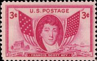 Scott 962<br />3c Francis Scott Key<br />Pane Single<br /><span class=quot;smallerquot;>(reference or stock image)</span>