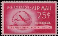 Scott C44<br />25c Universal Postal Union - Stratocruiser and Globe<br />Pane Single<br /><span class=quot;smallerquot;>(reference or stock image)</span>