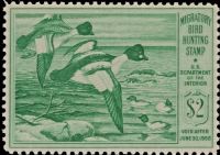 Scott RW16<br />$2.00 Goldeneye Duckst - Issued 1949<br />Pane Single<br /><span class=quot;smallerquot;>(reference or stock image)</span>