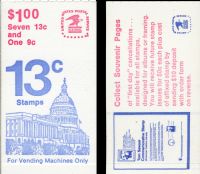 Scott BK131<br />$1.00 | 13c Flag over Capitol / 9c Capitol Dome<br />Booklet<br /><span class=quot;smallerquot;>(reference or stock image)</span>