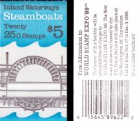 Scott BK166<br />$5.00 | 25c Steamboats<br />Booklet<br /><span class=quot;smallerquot;>(reference or stock image)</span>