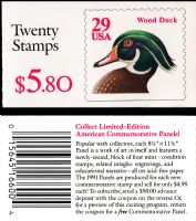 Scott BK175<br />$5.80 | 29c Wood Duck - Red Denomination<br />Booklet<br /><span class=quot;smallerquot;>(reference or stock image)</span>