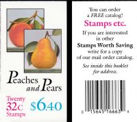 Scott BK178<br />$6.40 | 32c Peach and Pear<br />Booklet<br /><span class=quot;smallerquot;>(reference or stock image)</span>