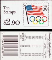 Scott BK186<br />$2.90 | 29c Flag Over Olympic Rings<br />Booklet<br /><span class=quot;smallerquot;>(reference or stock image)</span>