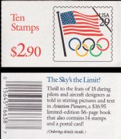 Scott BK186A<br />$2.90 | 29c Flag Over Olympic Rings<br />Booklet<br /><span class=quot;smallerquot;>(reference or stock image)</span>