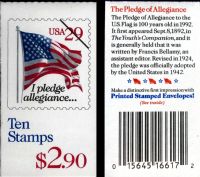 Scott BK198<br />$2.90 | 29c Flag - Red Denomination<br />Booklet<br /><span class=quot;smallerquot;>(reference or stock image)</span>