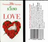 Scott BK214<br />$5.80 | 29c Love Dove<br />Booklet<br /><span class=quot;smallerquot;>(reference or stock image)</span>