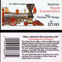 Scott BK216<br />$5.80 | 29c Locomotives<br />Booklet<br /><span class=quot;smallerquot;>(reference or stock image)</span>