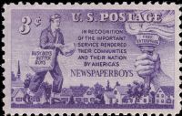 Scott 1015<br />3c Newspaper Boys<br />Pane Single<br /><span class=quot;smallerquot;>(reference or stock image)</span>