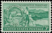 Scott 1019<br />3c Washington Territory Centenary<br />Pane Single<br /><span class=quot;smallerquot;>(reference or stock image)</span>