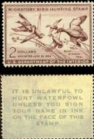 Scott RW20<br />$2.00 Blue-winged Teal - Issued 1953<br />Pane Single<br /><span class=quot;smallerquot;>(reference or stock image)</span>
