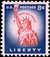 Scott 1041-Flat Plate<br />8c Statue of Liberty - Flat Plate - 22.7mm high<br />Pane Single<br /><span class=quot;smallerquot;>(reference or stock image)</span>
